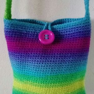 Spring/Green Child Size Crochet Cross Body Bag